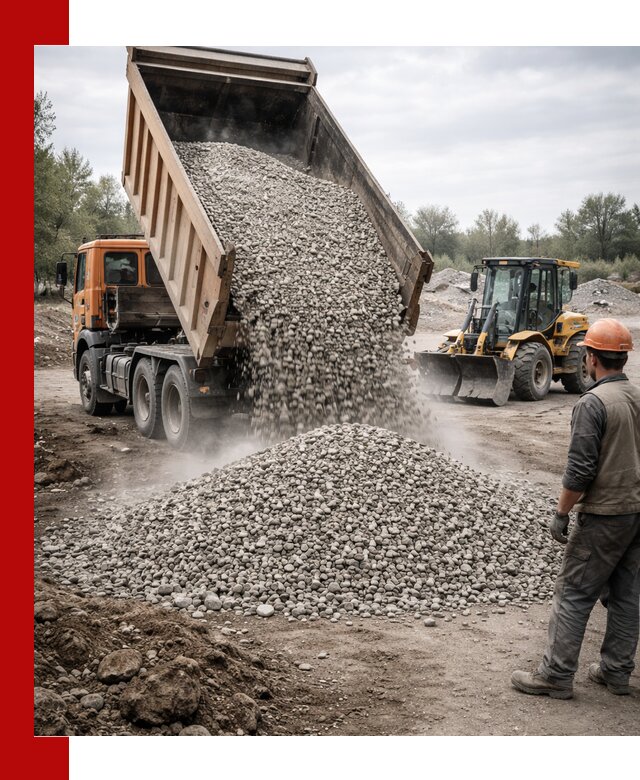 Доставка щебня в Кушве крупными и мелкими фракциями