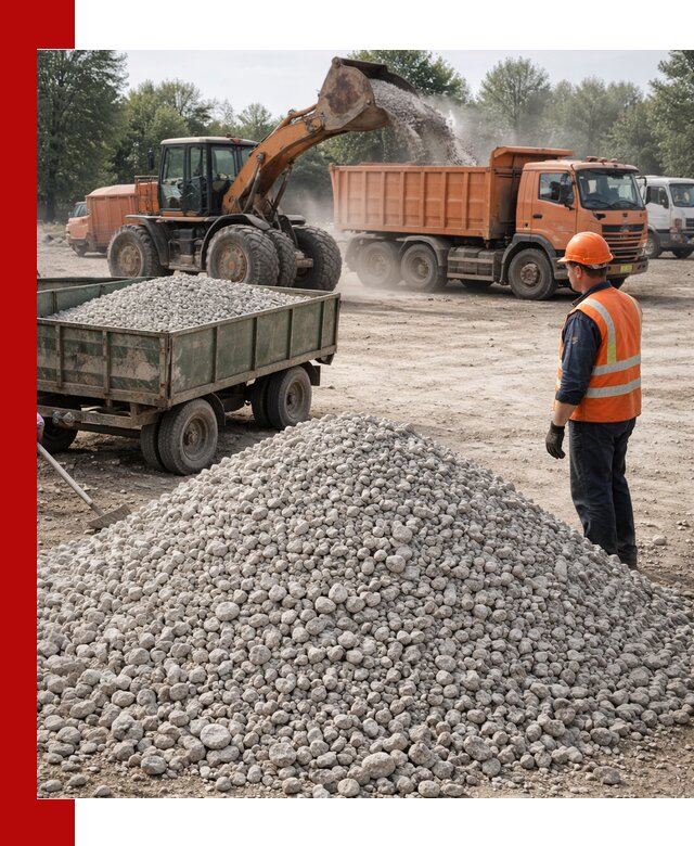 Доставка известнякового щебня фракция 20–40 в Кушве