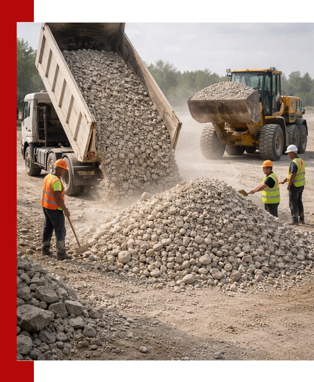 Доставка известнякового щебня фр. 40-70 в Кушве