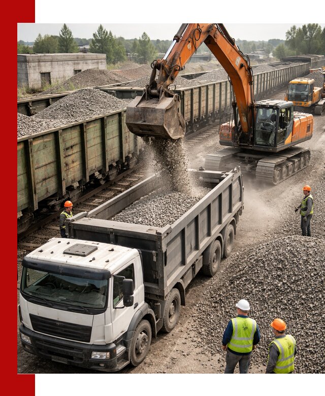 Железнодорожный щебень фракция 25–60 для поставок в Кушве