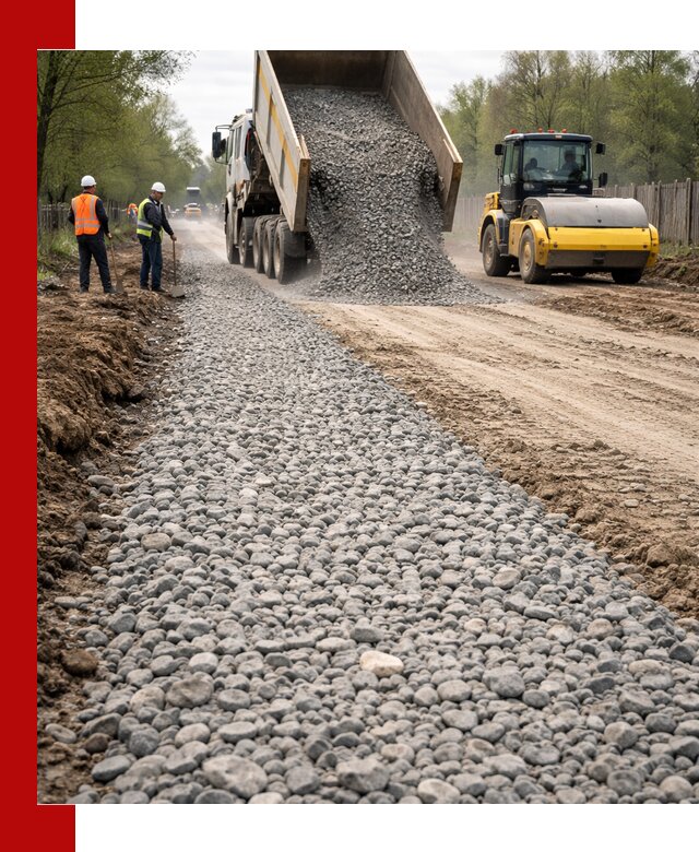 Доставка щебня для отсыпки дорог в Кушве высокого качества