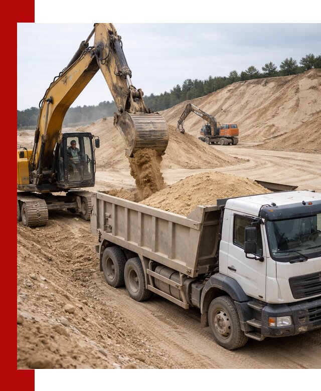Доставка карьерного песка с самосвалами и разгрузкой в Кушве