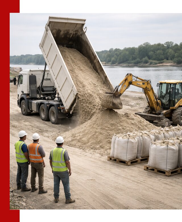 Доставка речного песка в Кушве самосвалами и погрузкой