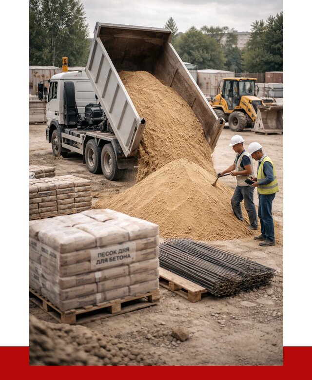 Песок для бетона в Кушве от 2566 р. с доставкой, ПРОНЕРУДКшв