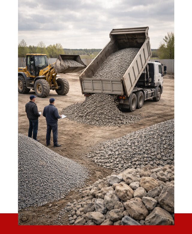 Гравий и камень с доставкой в Кушве от 4311 р. - ПРОНЕРУДКшв