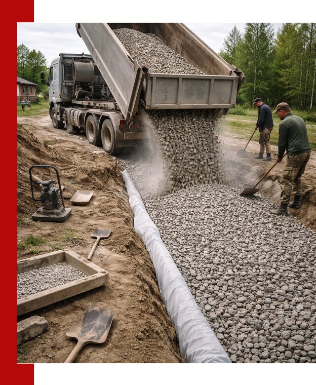 Гравий для дренажа с доставкой в Кушве качественный и недорогой