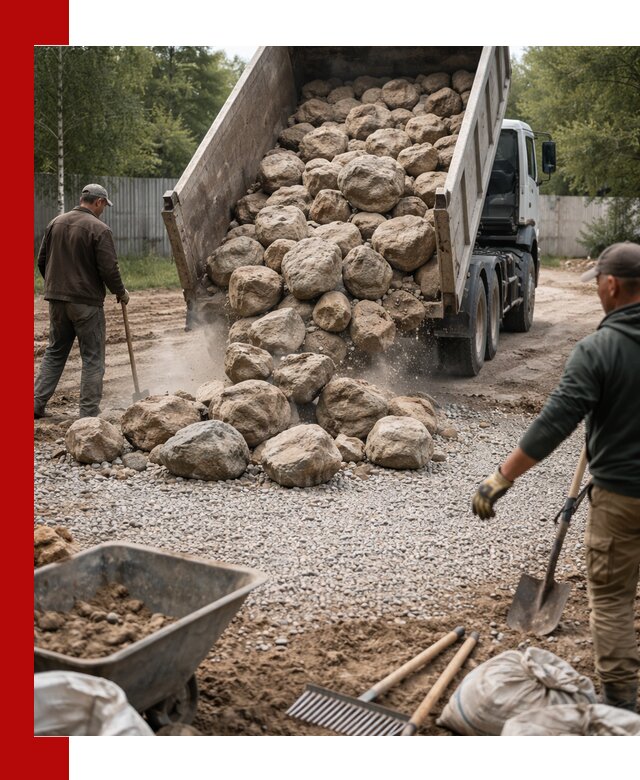 Доставка и укладка булыжника в Кушве