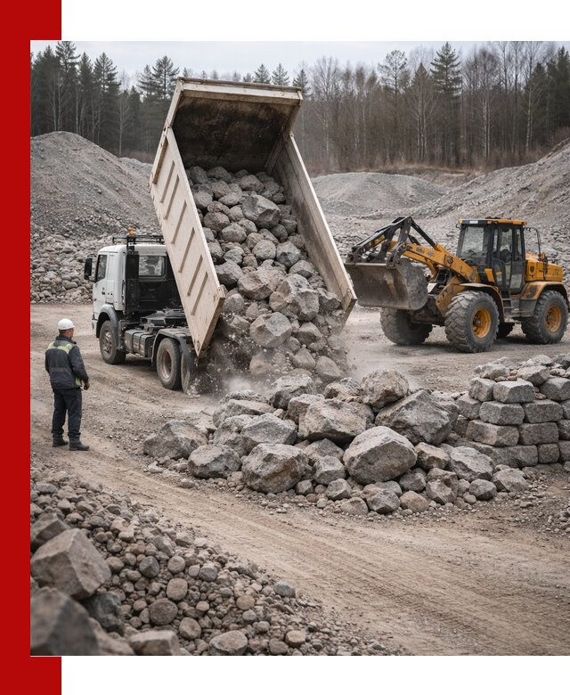 Доставка и продажа бутового гранитного камня в Кушве