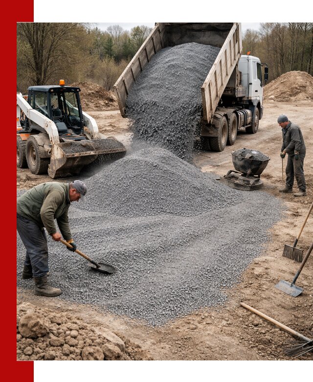 Отсев для подсыпки в Кушве — доставка и подсыпка на участок