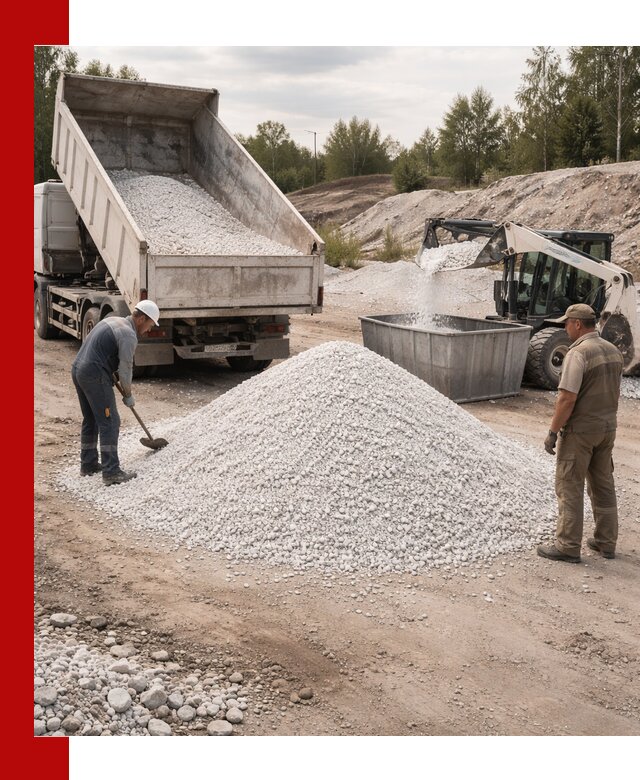 Доставка и продажа белой мраморной крошки в Кушве