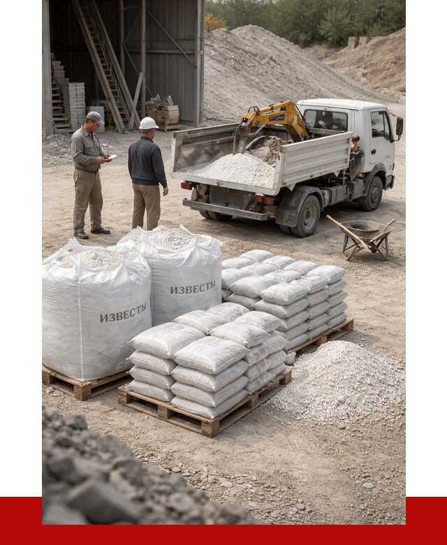 Известь строительная в Кушве с доставкой от 4311 р. | ПРОНЕРУДКшв