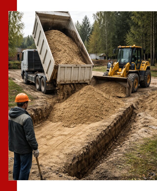Доставка песчаного грунта в Кушве для строительных работ