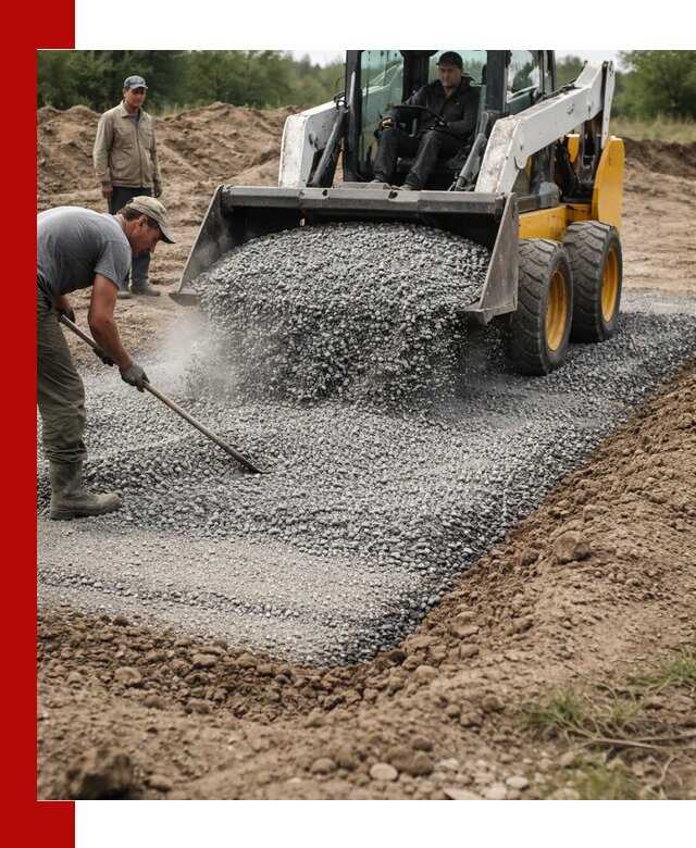 Устройство щебеночной подушки в Кушве для дорог и фундаментов